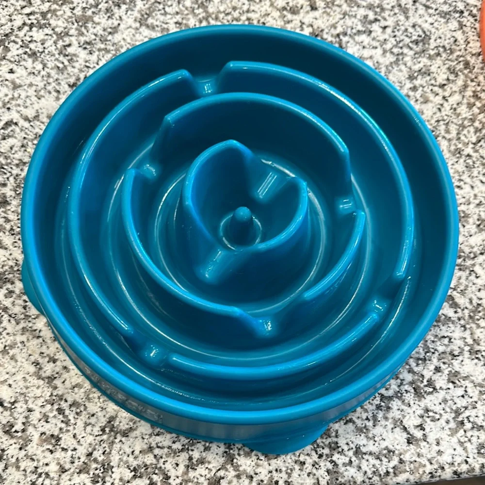 Blue Slow Feeder Dog Bowl